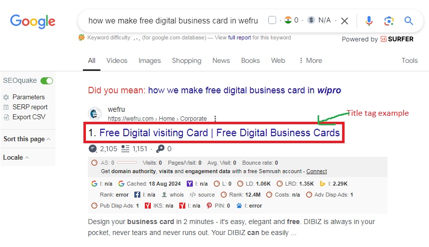 examples of what title tags look like in the SERPs